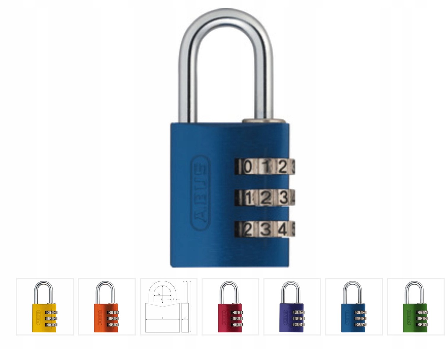 ABUS 724/30 Blue B Cijferslot - Ideaal voor sportschool en bagage