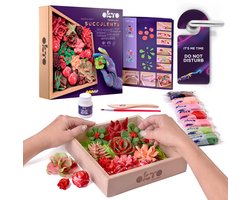 Okto 3D kunstwerk - Sensory Art - Wood&craft creative set - succulents - Klei artist