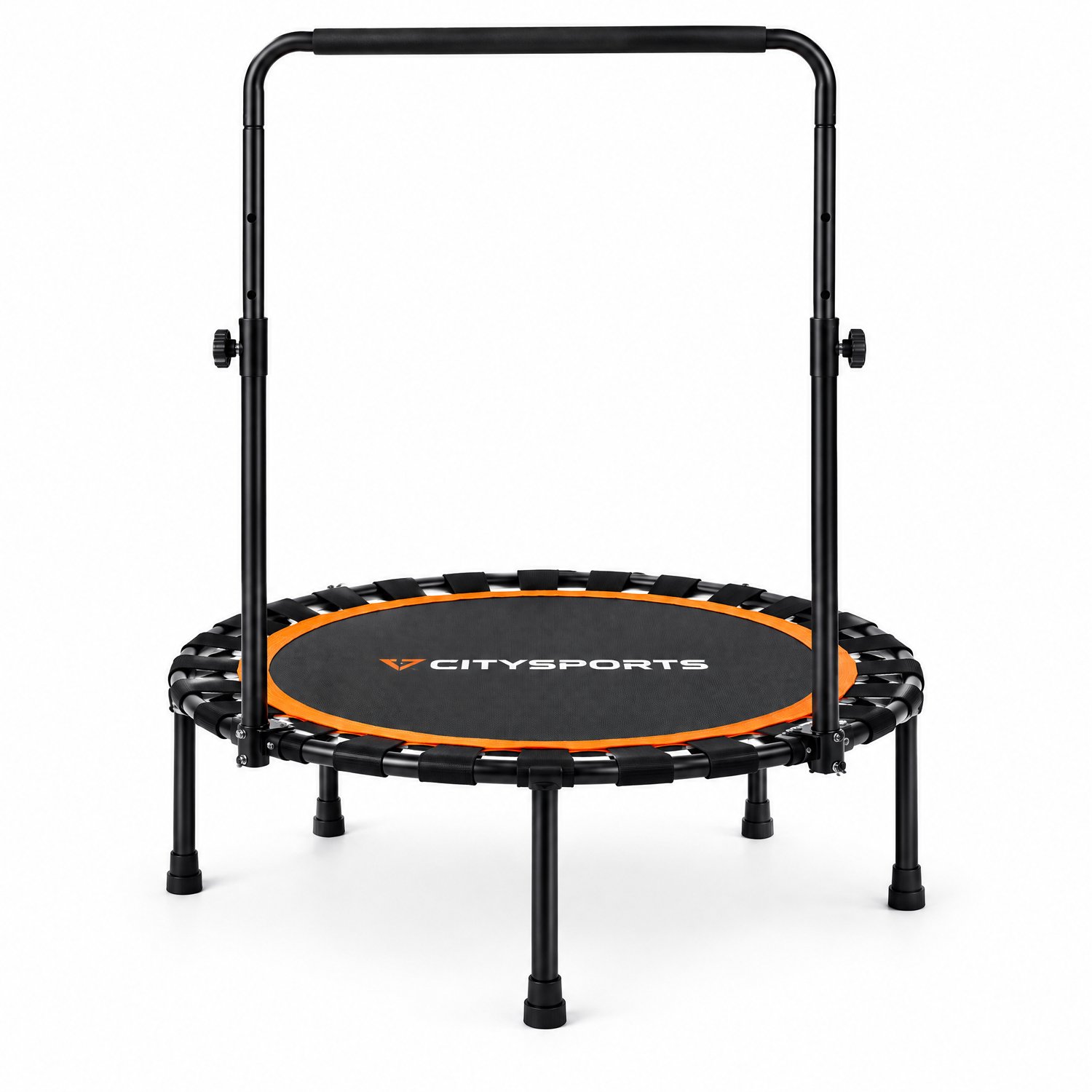 CITYSPORTS Fitnesstrampoline - Opvouwbare Mini Trampoline met Verstelbare Handgreep - Ø 101 cm - Belastbaar tot 100 kg