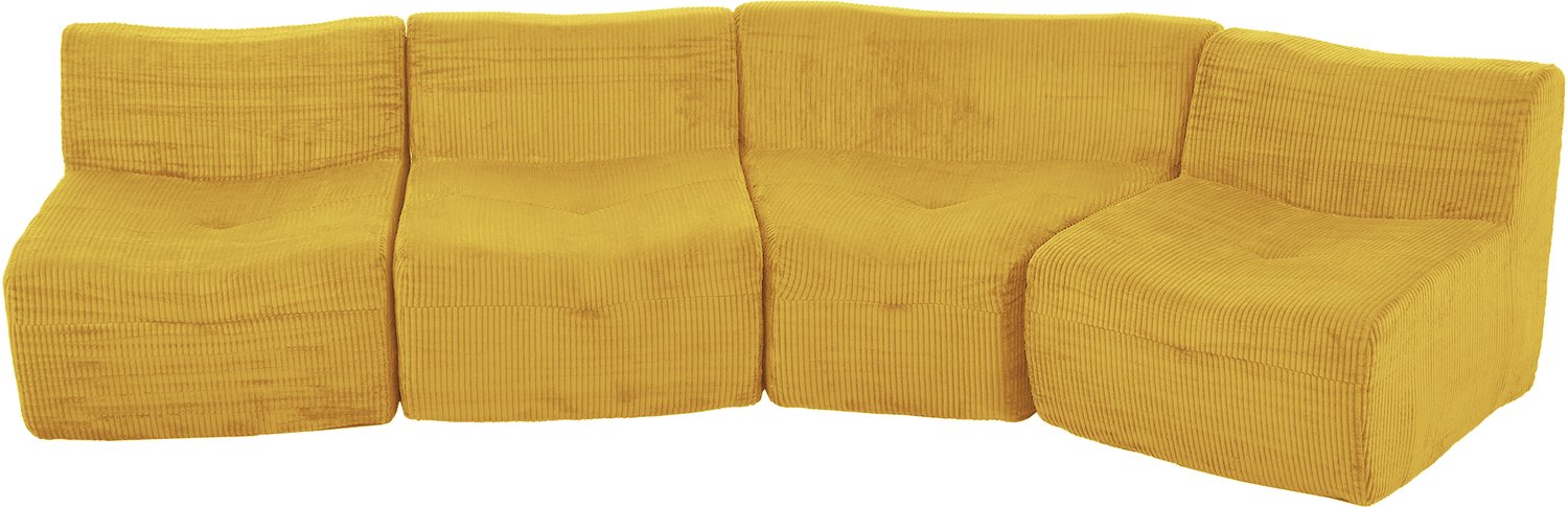 SONNENH 4-zits modulair sofa met 4 losse zitmodules - Corduroy - 311 cm - Geel