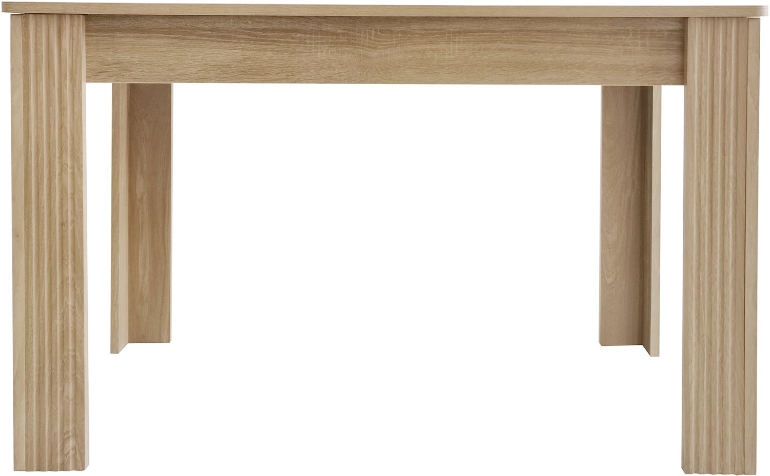 SONNENH Eettafel - Houtlook met vier brede poten - 116 x 65 x 75 cm - Eikenlook