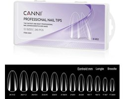 Canni Nagel Tips Transparant Almond - 240 stuks - Nageltips - Nageltips voor Gelnagels - Nagel Tips Acryl - Nail Tips - Nail Tips Clear