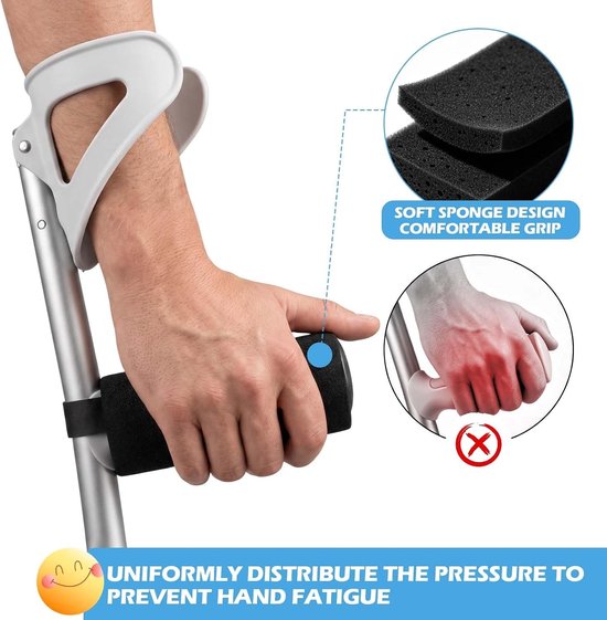 Forearm Support Pads voor Krukken, 2 Stuks, Antislip, Ademend en Eenvoudig te Monteren, Ideaal voor Comfort en Stabiliteit — afbeelding 3