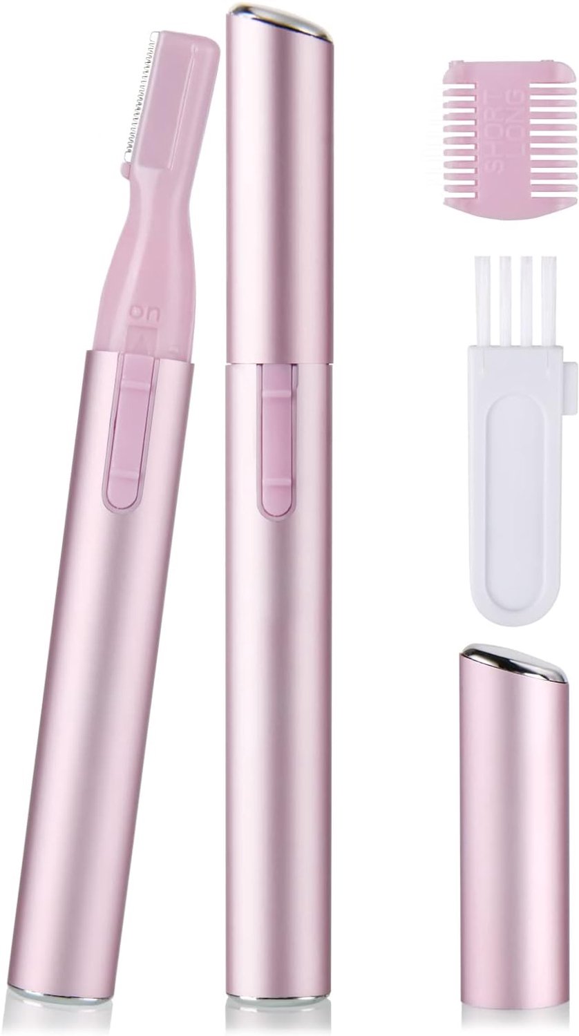 SnelShoppen - Elektrische Wenkbrauwtrimmer, Draagbare Epilator met Dubbelzijdige Wenkbrauwkam en Reinigingsborstel, Pijnloze Gezichtshaarverwijderaar