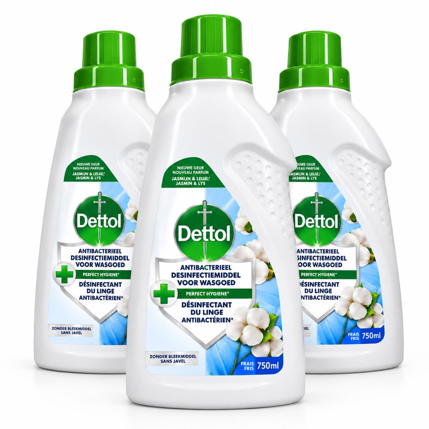 Dettol Antibacterieel Desinfectiemiddel voor wasgoed - Jasmijn en Lelie - Wastoevoeging - 3x750ml
