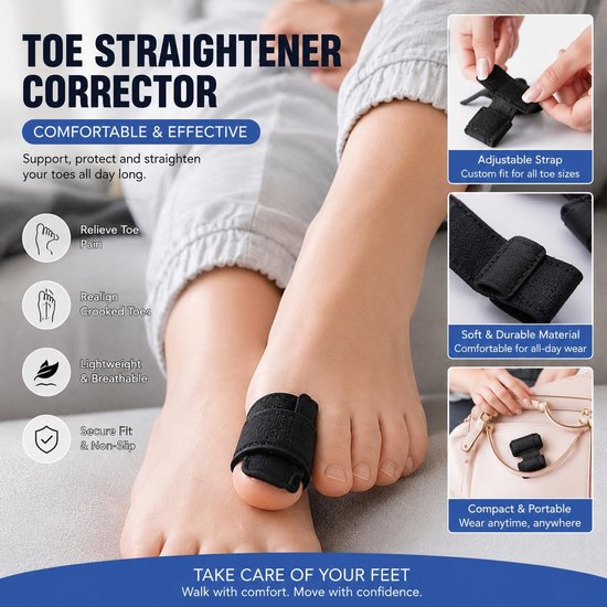 Set van 4 Bunion Correctors en Teenspalken van Zacht Gel voor Hallux Valgus Ondersteuning, Ontspanning en Dagelijks Gebruik — afbeelding 4