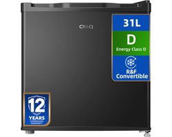 CHiQ CSD31DBD - Mini vriezer - Barmodelr - 31 Liter - Energieklasse D - 39 dB- Zwart - 12 jaar garantie op compressor - 2026 Nieuw