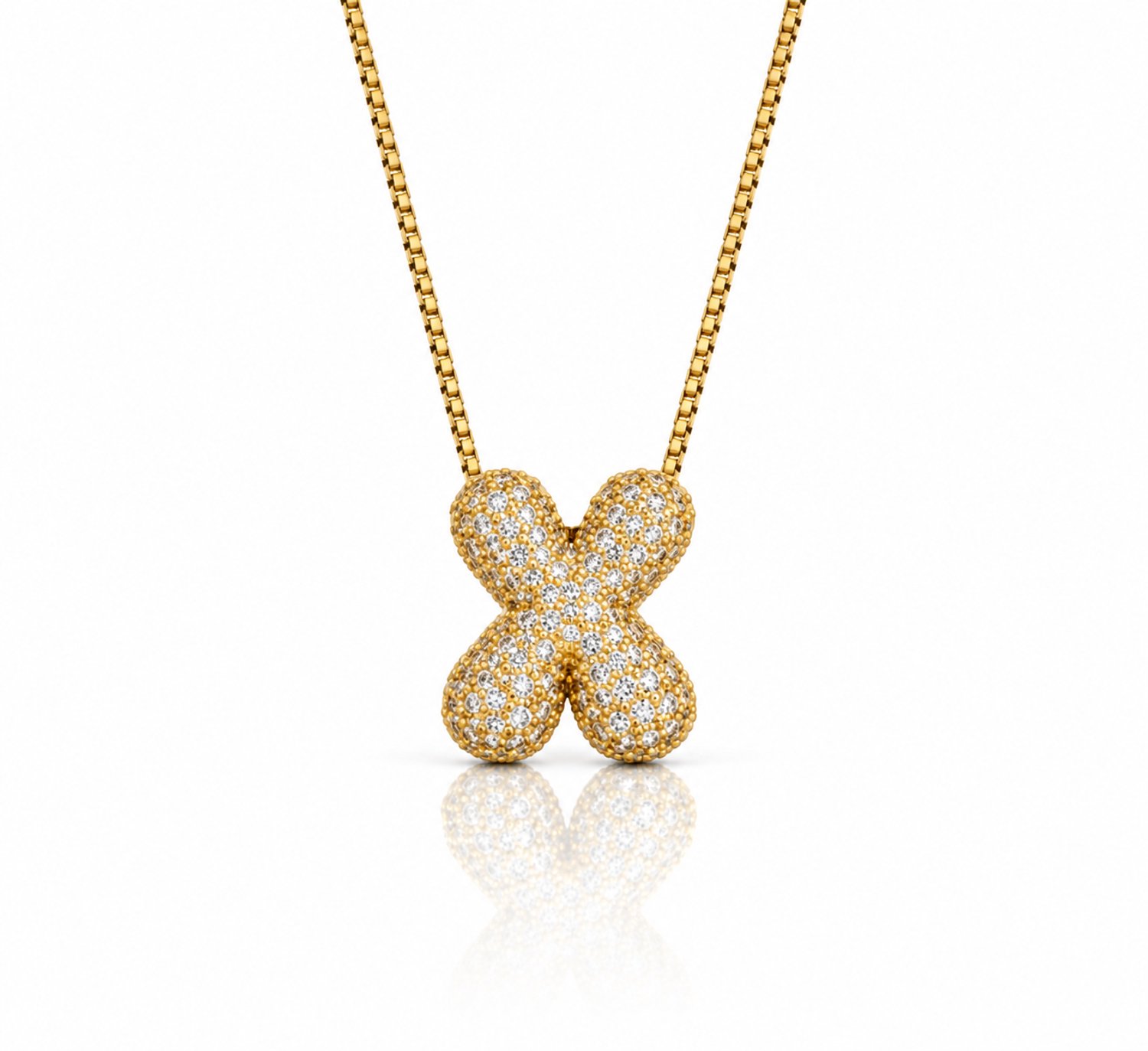 Maevi® Letter Ketting - Letter: X - Glitter Letterketting - Zirkonia Ketting - Lengte: 40 cm - Inclusief Luxe Verpakking - 18K Verguld Goud - Gouden ketting / Gouden letter - Hoge Kwaliteit - Luxe Ketting - Cadeau voor Vrouw / Dames / Moeder / Mama