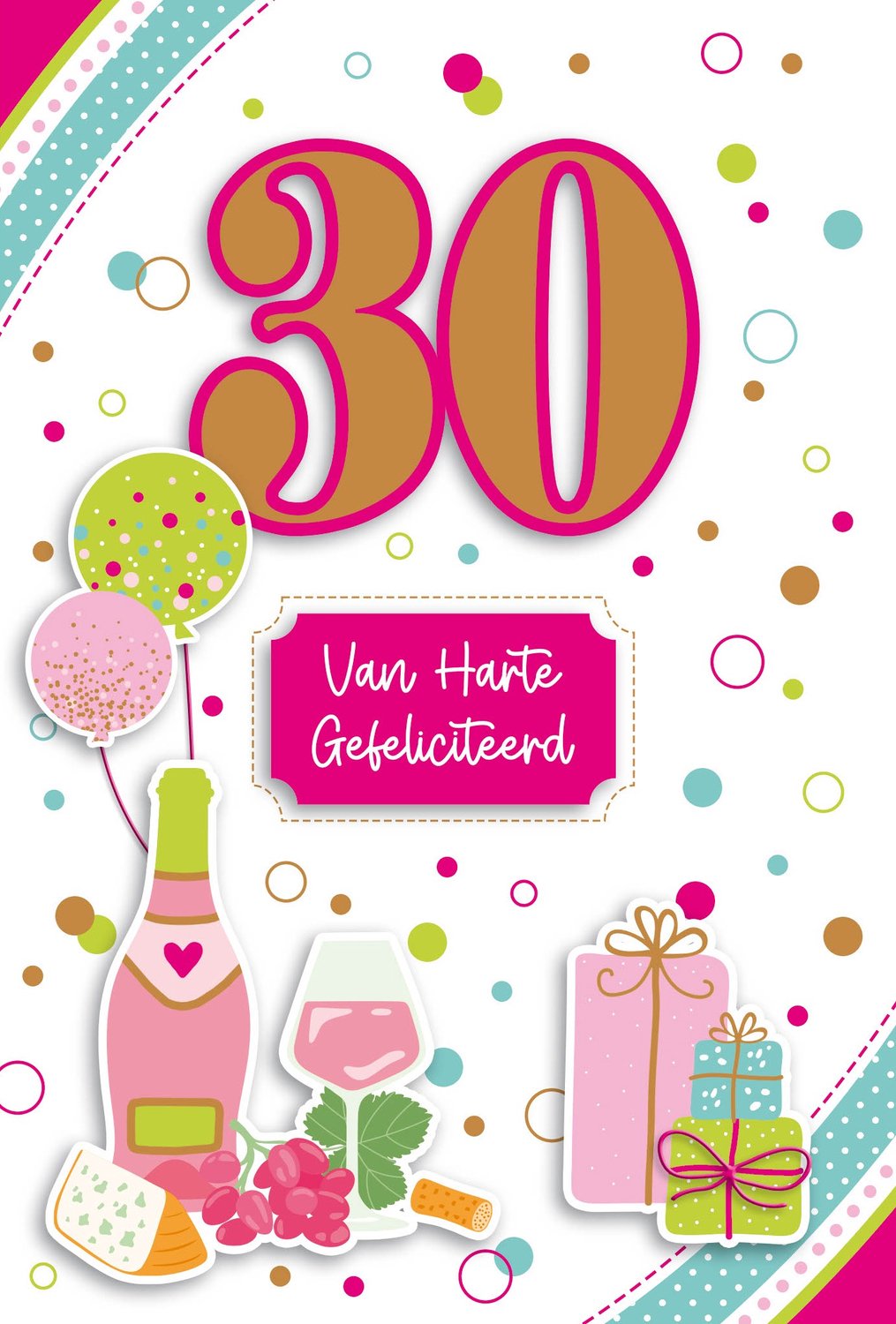 Luxe 3D Verjaardagskaart 30 Jaar Vrouw - Leeftijdskaart 30 Jaar- Wenskaart 30 Jaar - Gefeliciteerd 30 Jaar