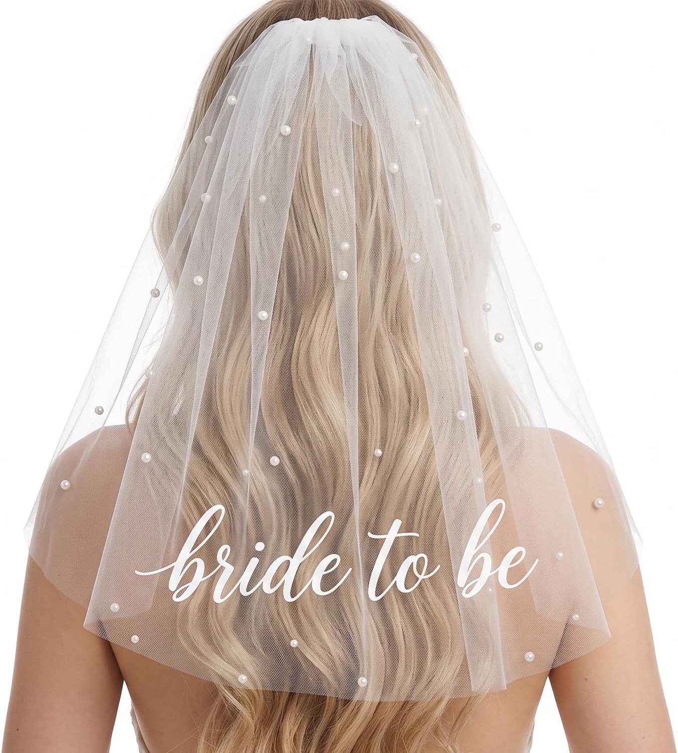 Elegante witte sluier voor bruid in spe | Accessoires voor vrijgezellenfeest | Perfecte geschenken voor bridal shower en hen party
