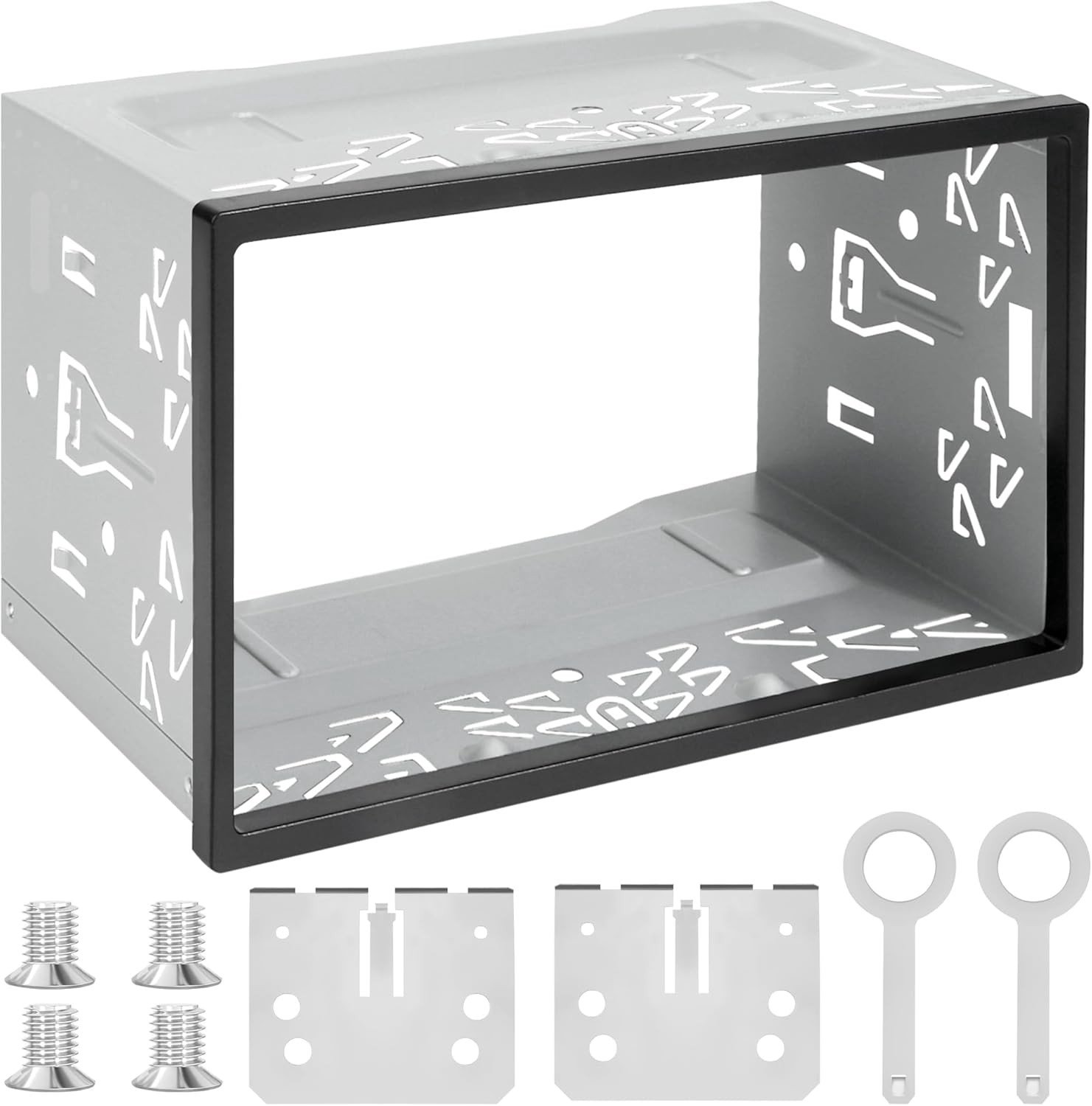 Installatieset voor 2 Din Autoradio met Metalen Frame, Adapter voor DVD Speler en GPS, Schokbestendig en Eenvoudige Montage