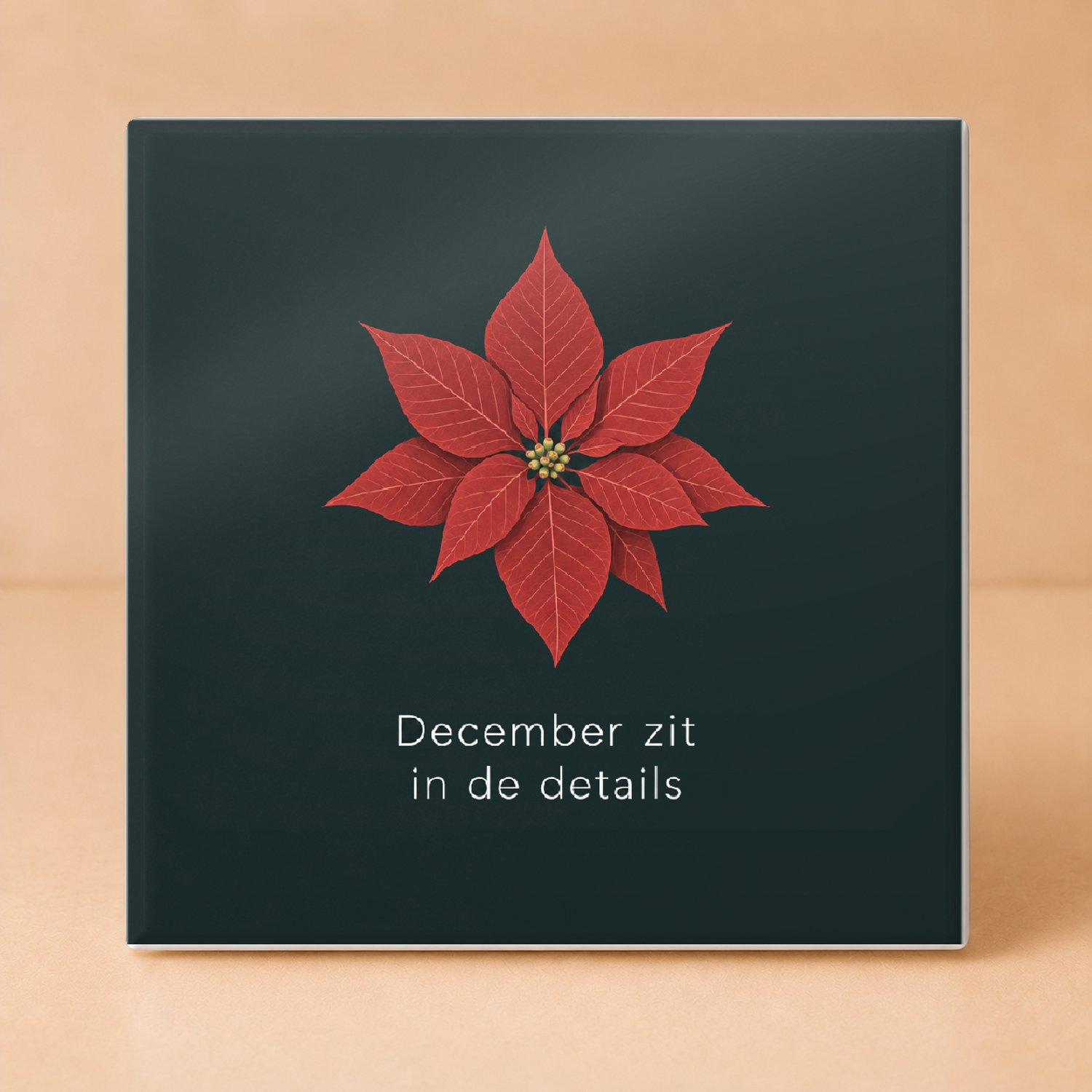 Bedruk King Strakke Decembermodus Tegel – Minimalistische Wanddecoratie met Motivatiequote voor Winterliefhebbers - 11 x 11 cm Wit