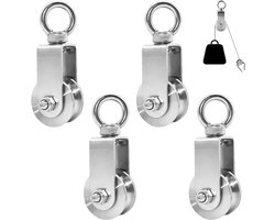 Robuuste pulleys voor touwen tot 10 mm, roestvrij staal, ideaal voor fitness en kabelsystemen, draagvermogen 250 kg