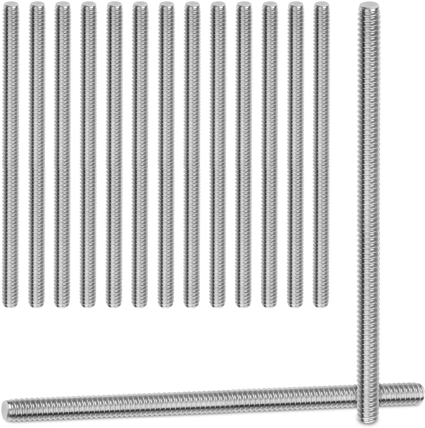 15 stuks draadstang M6x100mm draadstangen roestvrij staal 304 A2 V2A volledig met schroefdraad draadstangen volledig - ShopVlot