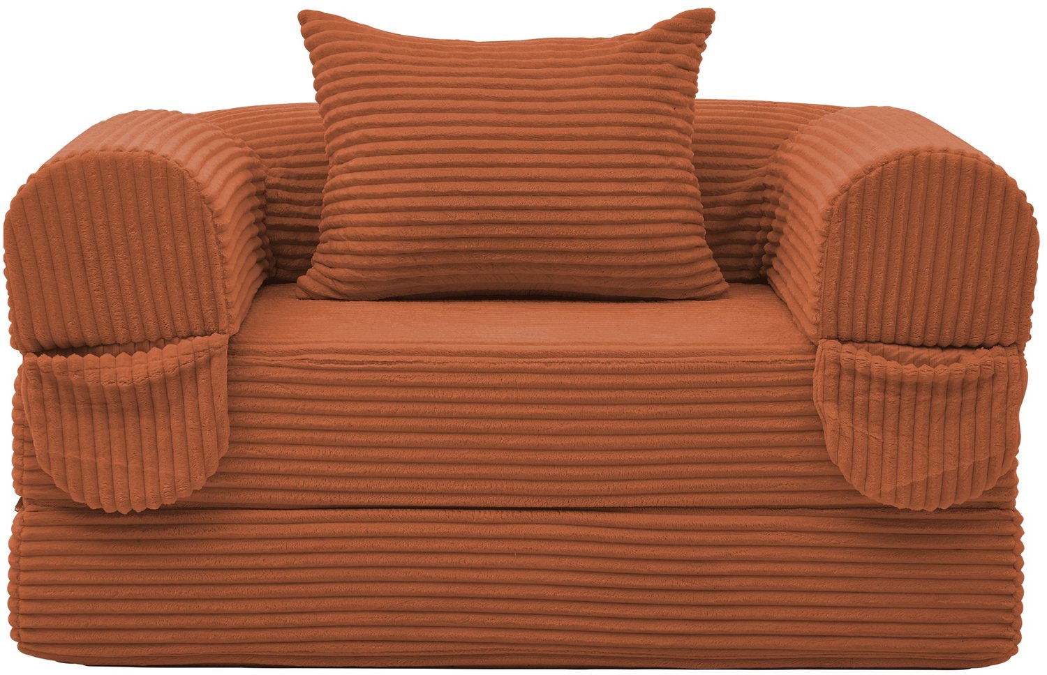 SONNENH Uitklapbare 1-zits slaapbank - Ribstof - 120 cm breed - Oranje
