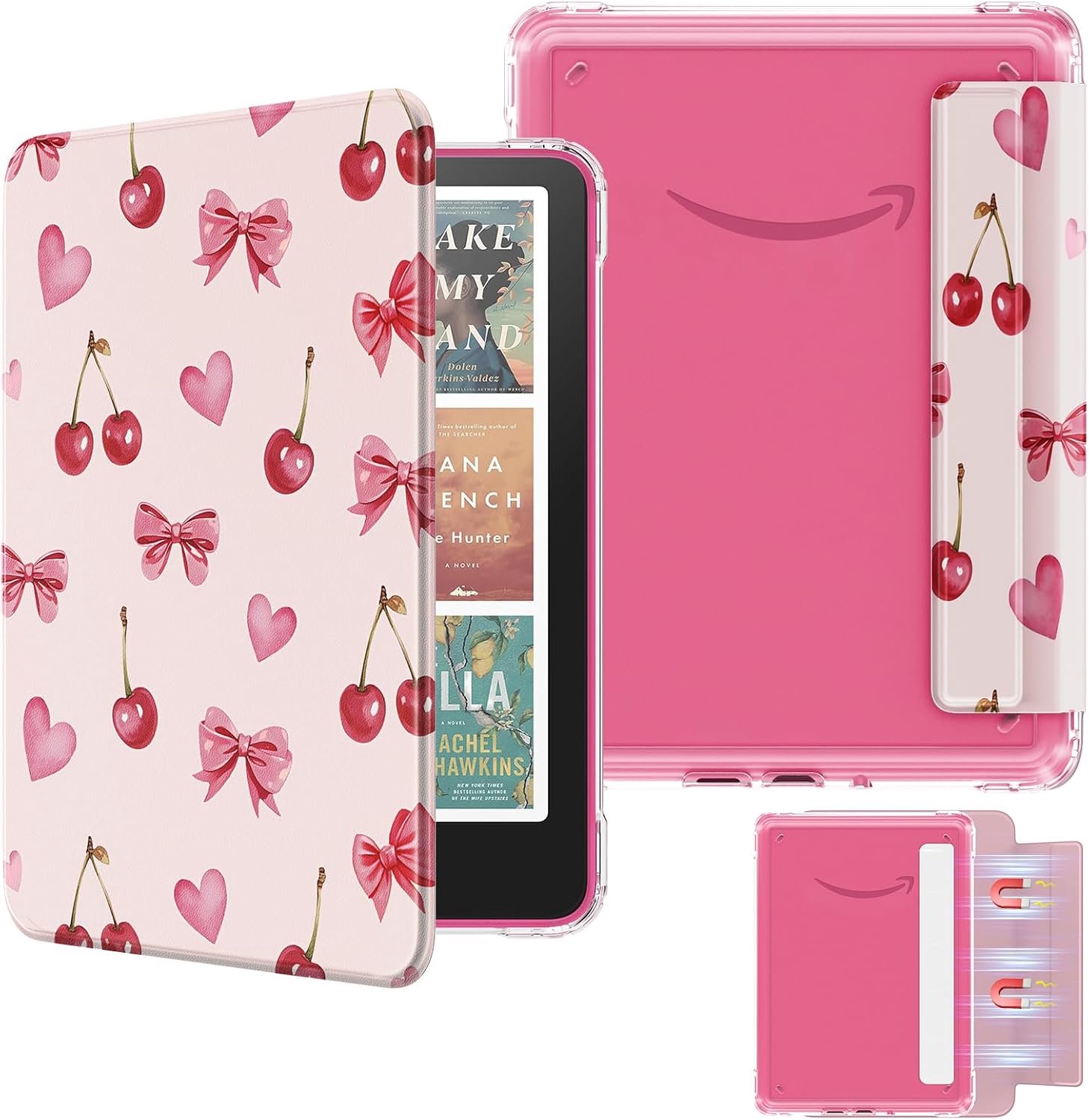 MoKo Detachable Magnetic Case for All-new 7" E-reader 12th Generation 2024 &Colorsoft 2024/2025,Ultra Clear Back Scratch-Proof Light & Shell Cover wit