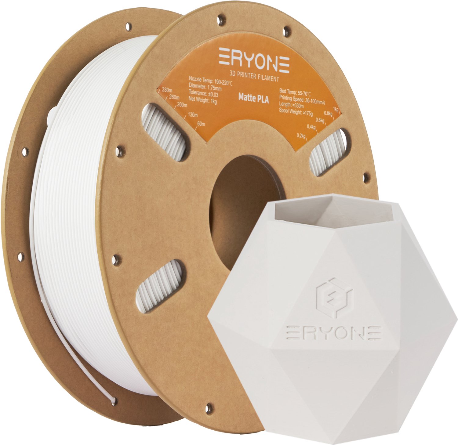 Eryone Mat Wit PLA 1Kg 1,75mm - Matte White 3D-printer Filament