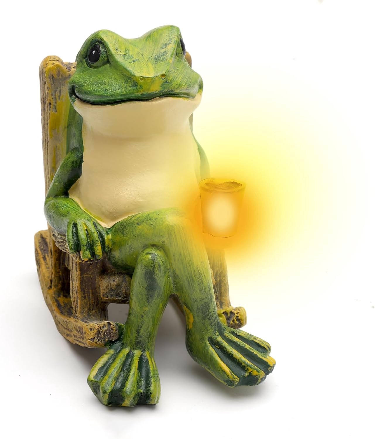 Dailygoods - Decoratieve Solarkikker LED - Tuinbeeldje voor Binnen en Buiten - Groen - Tuindecoratie - Kikkerbeeldje voor gezellige verlichting - Gesc