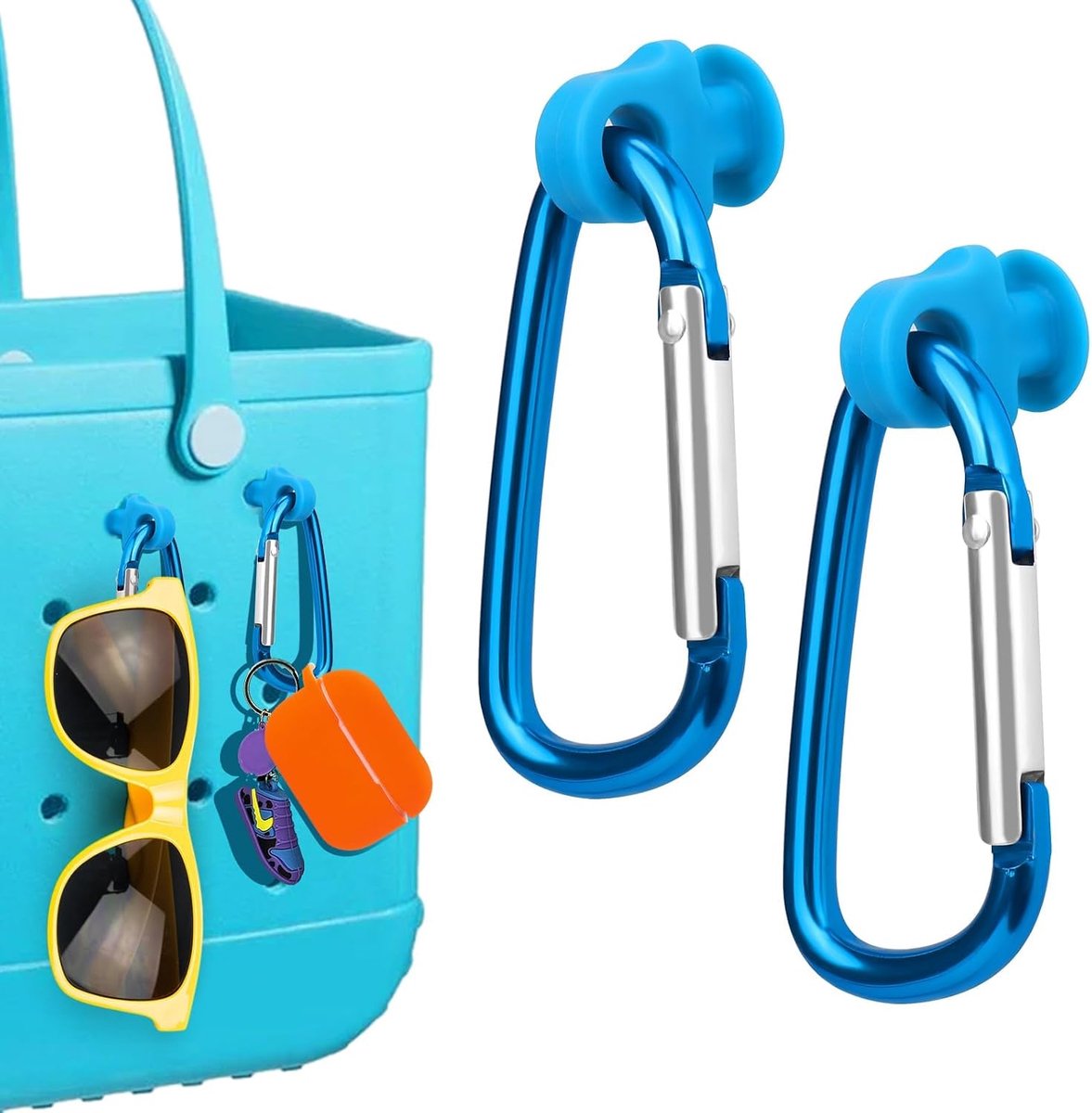 Sleutelhanger voor Bogg Bag, Accessoire voor Bogg Bags, Origineel XL, Karabijnhaak, Sleutelhangers, compatibel met Bogg Bag Strandtas, om uw sleutels snel in uw tas te bewaren, Blauw