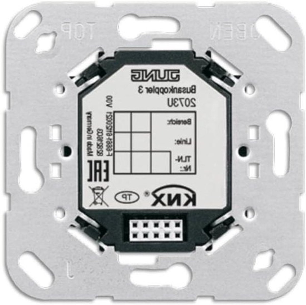 KNX Busankoppler - Systeemkoppeling - Domotica Installatie - 3-Schroefbevestiging - 10 x 10 x 10 cm - Metaal