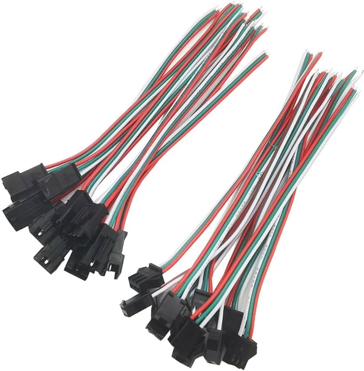 10 paar JST SM 3-pins stekkers verbindingsstekkers voor WS2812B WS2811 WS2812 LED-strips vrouwelijk mannelijk stekker 15 cm kabel