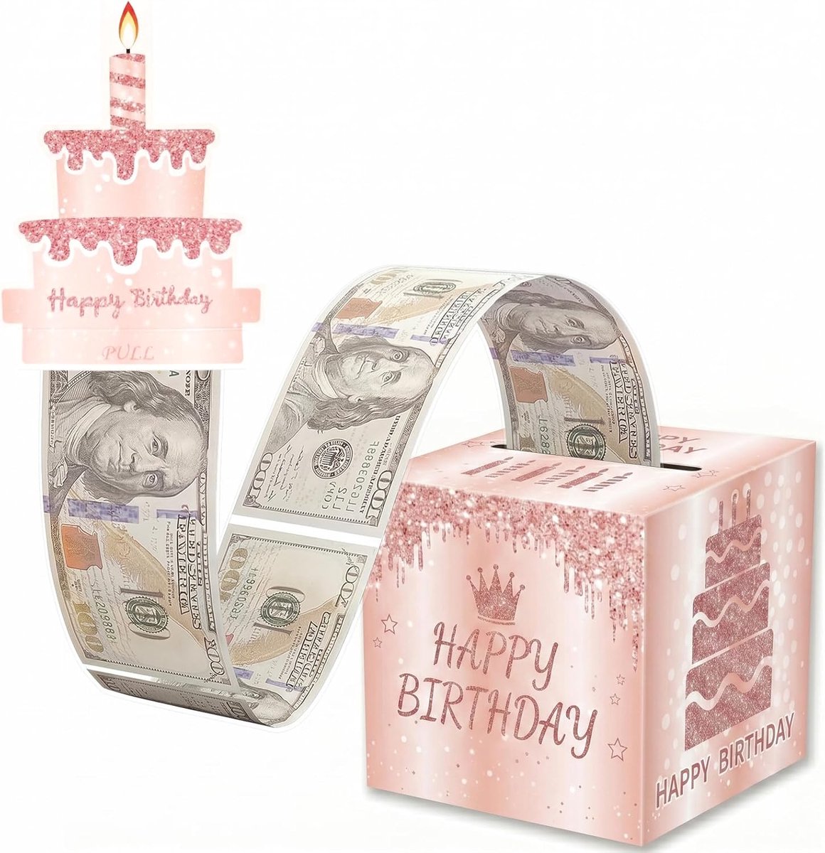 Go Happy Birthday Cash Gift Pull Money Box voor Vrouwen