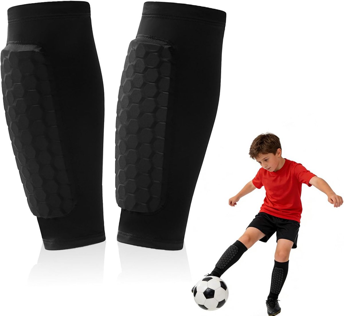 Scheenbeschermers voor kindervoetbal, stootvast, ademend, autobestendig, scheenbeschermers, voor volwassen voetbalspelers, ontwikkeld voor mannen en vrouwen