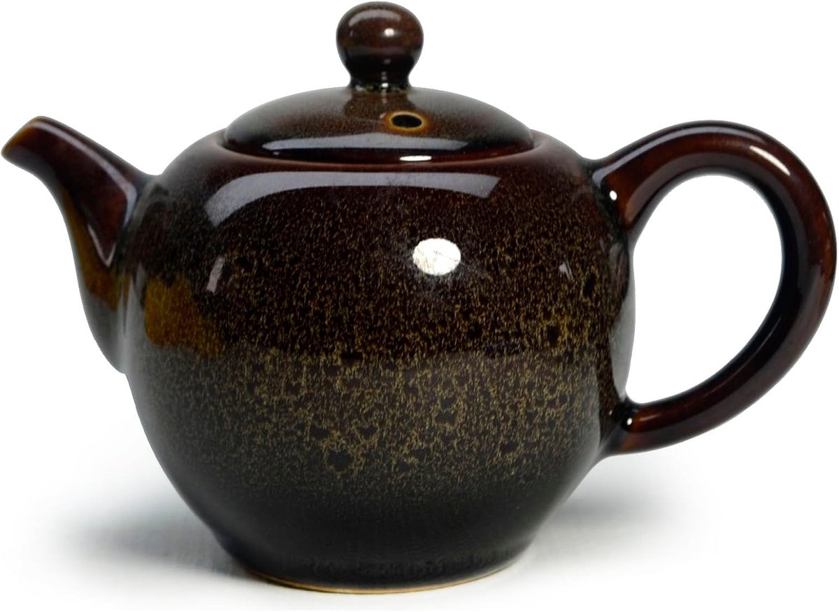 Theepot, 350 ml, Chinese Traditie Oven Veranderd Glazuur Gekleurde Keramische Theeketel (Bruin)