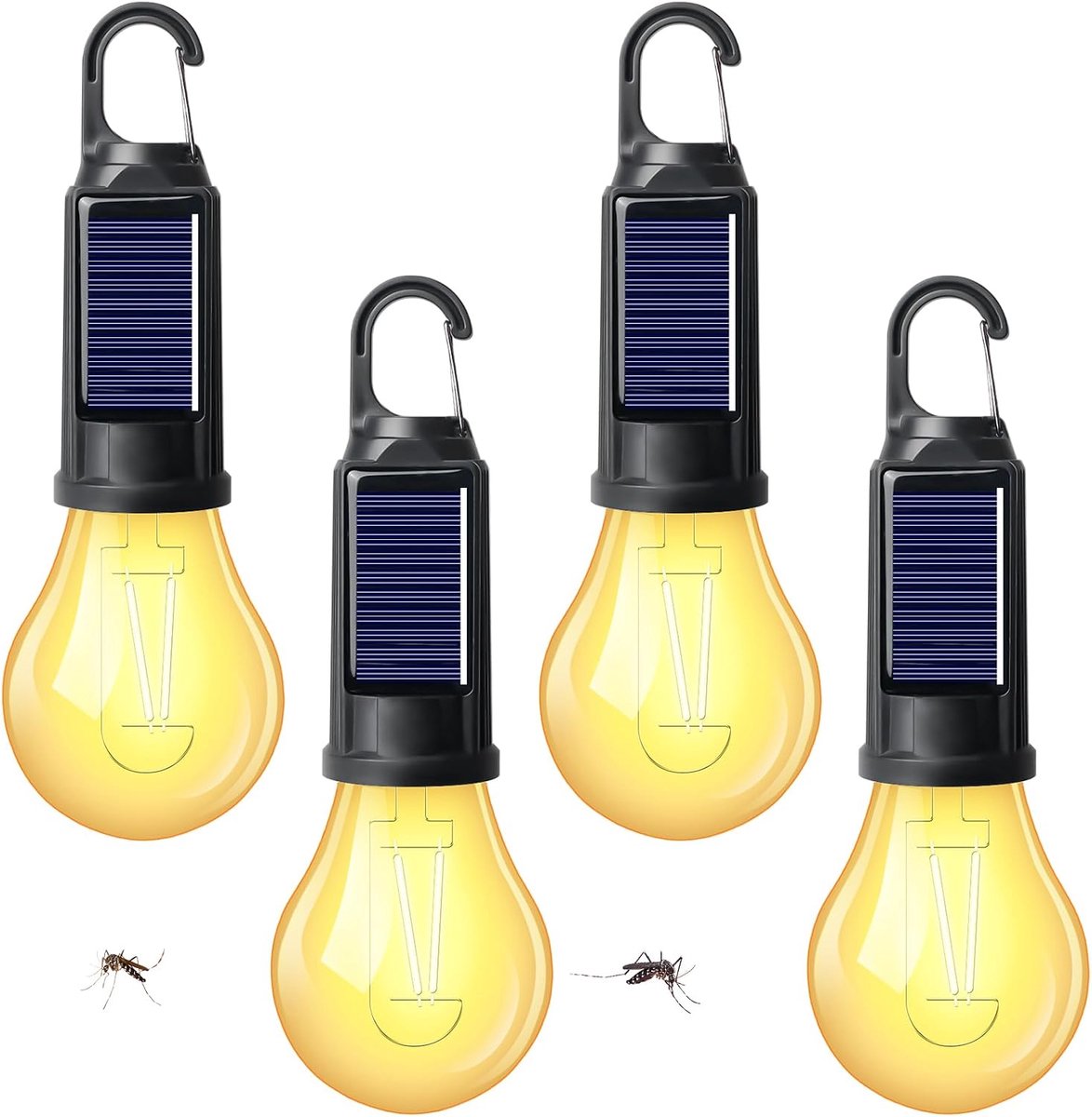 4 stuks campinglamp, oplaadbaar, led, draagbare campinglamp met muggenbescherming, 3 lichtmodi, oplaadbaar, tentlamp, gloeilamp, waterdicht, campingverlichting voor camping, stroomuitval