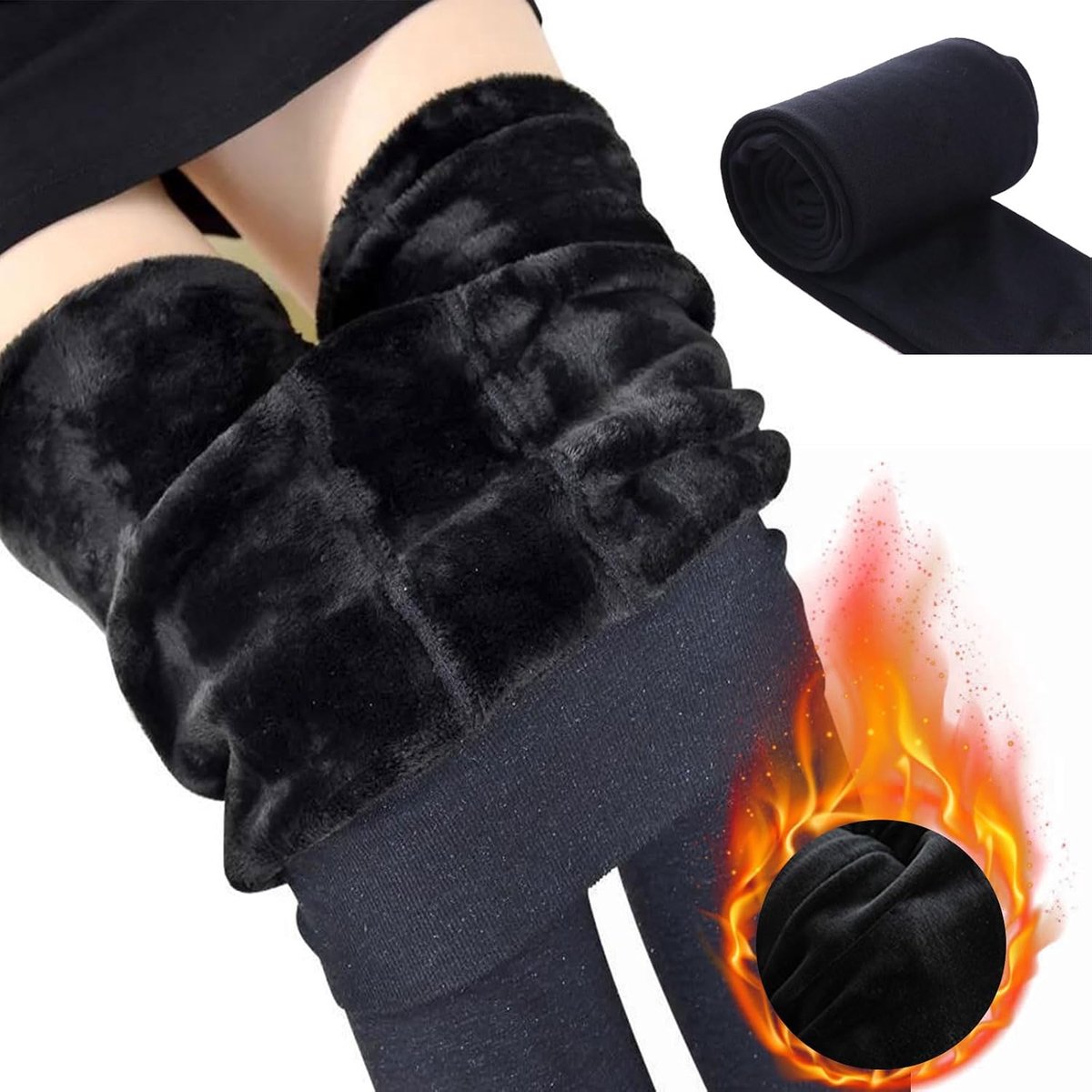 Leggings, leggings voor dames, hoge taille, thermische legging voor dames, gevoerde leggings, dikke fluwelen voering, thermische rekbare leggings, hoge taille, stretchbroek voor dagelijks