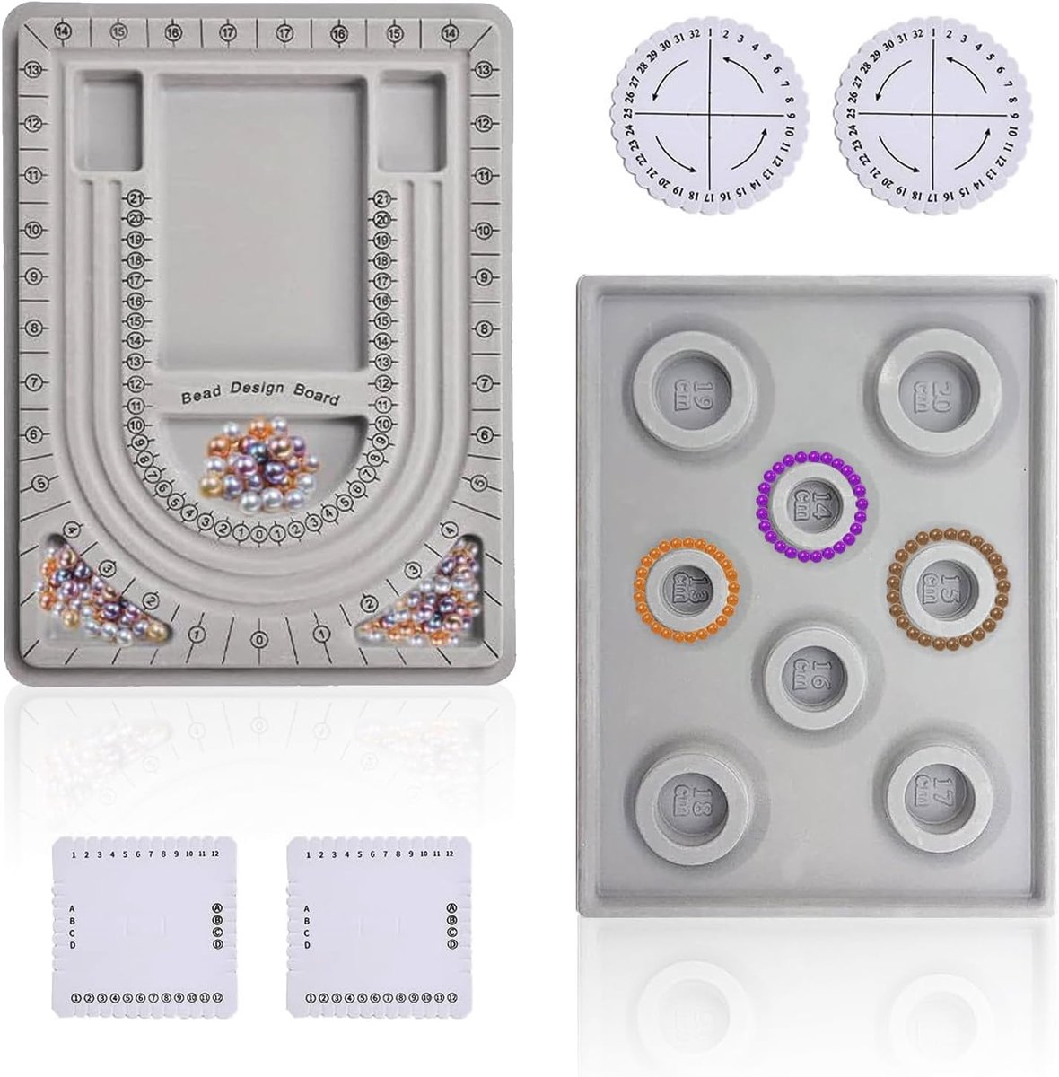 2 stuks kralenplank voor armbanden, halsketting en armband design board armband design plaat voor kralendesign weefgereedschap armband halsketting DIY sieraden maken
