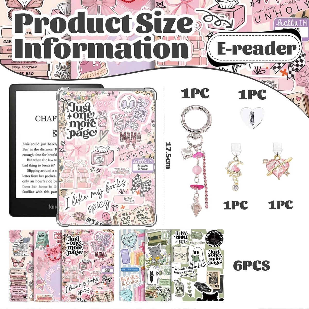 6 Stuks Kartonnen Inlegvellen Voor E-Reader En 2 Stuks Stofbescherming Hangers 1 Ketting Bedel Set 17,2 Cm X 12,2 Cm Kartonnen Inleg Accessoires Voor Paperwhite