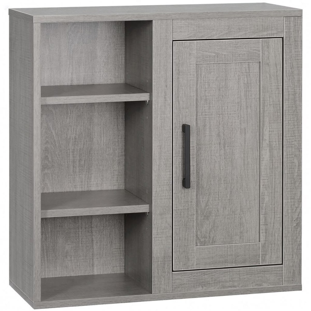 Atlasyx badkamerkast - Badkamermeubel - Badkamerrek - Wandkast - Badkamerkastje - Verstelbaar - 3 Planken - 48 x 20 x 50cm - Grijs