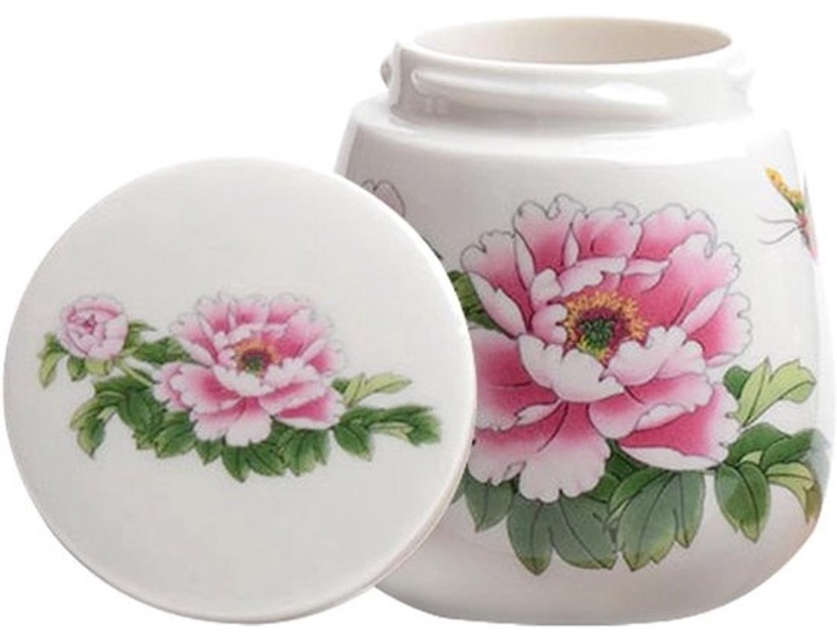 Eierschaal Keramiek - Ontbijtgerei Houder - Ontbijt Bereiden - Vaatwasserbestendig Ontwerp - 220 ml - Pastel Peony