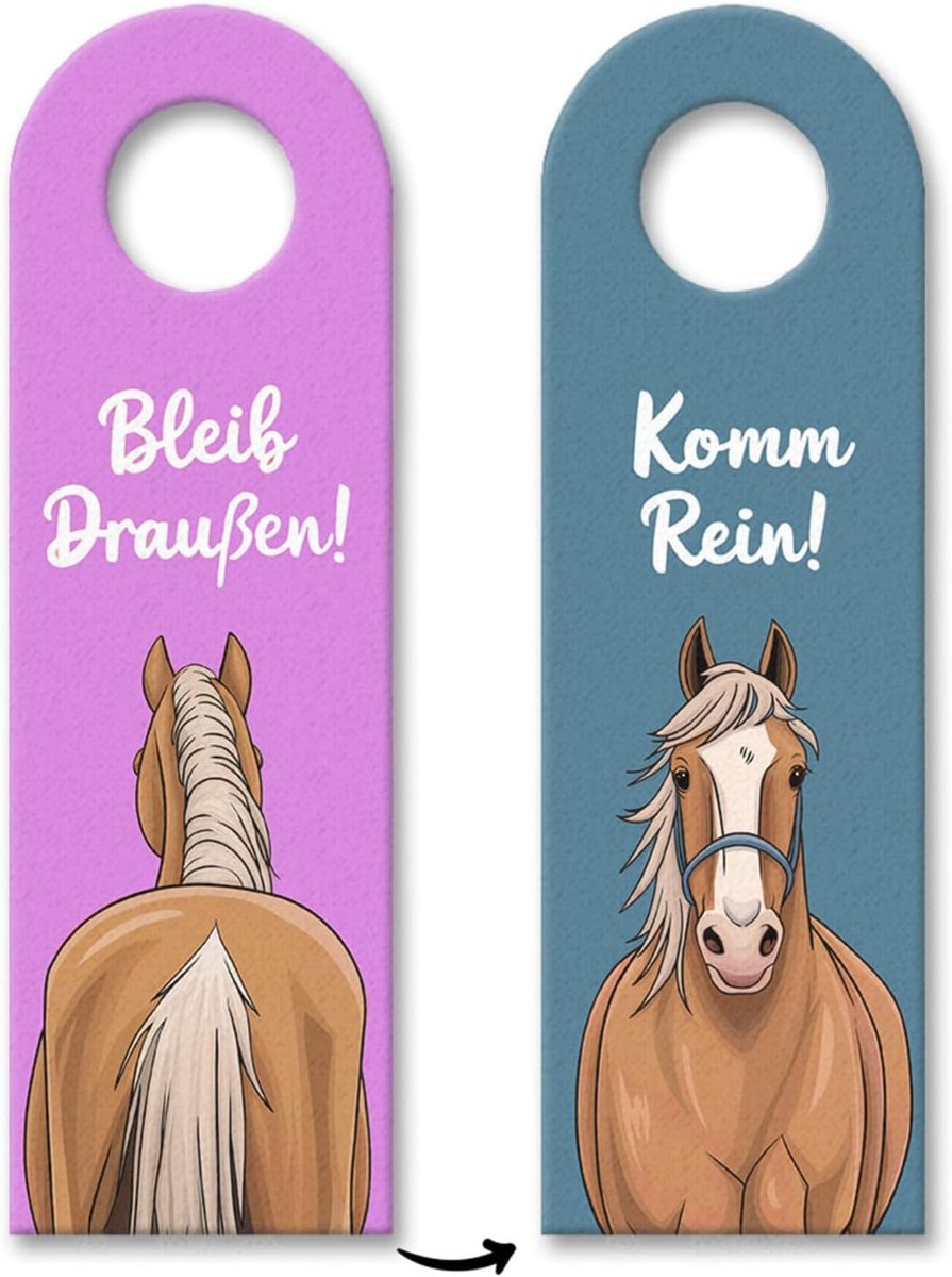Buiten Kom Binnen Paard Deurhanger Grappige paardenhanger voor deur en kamer - leuk accessoire
