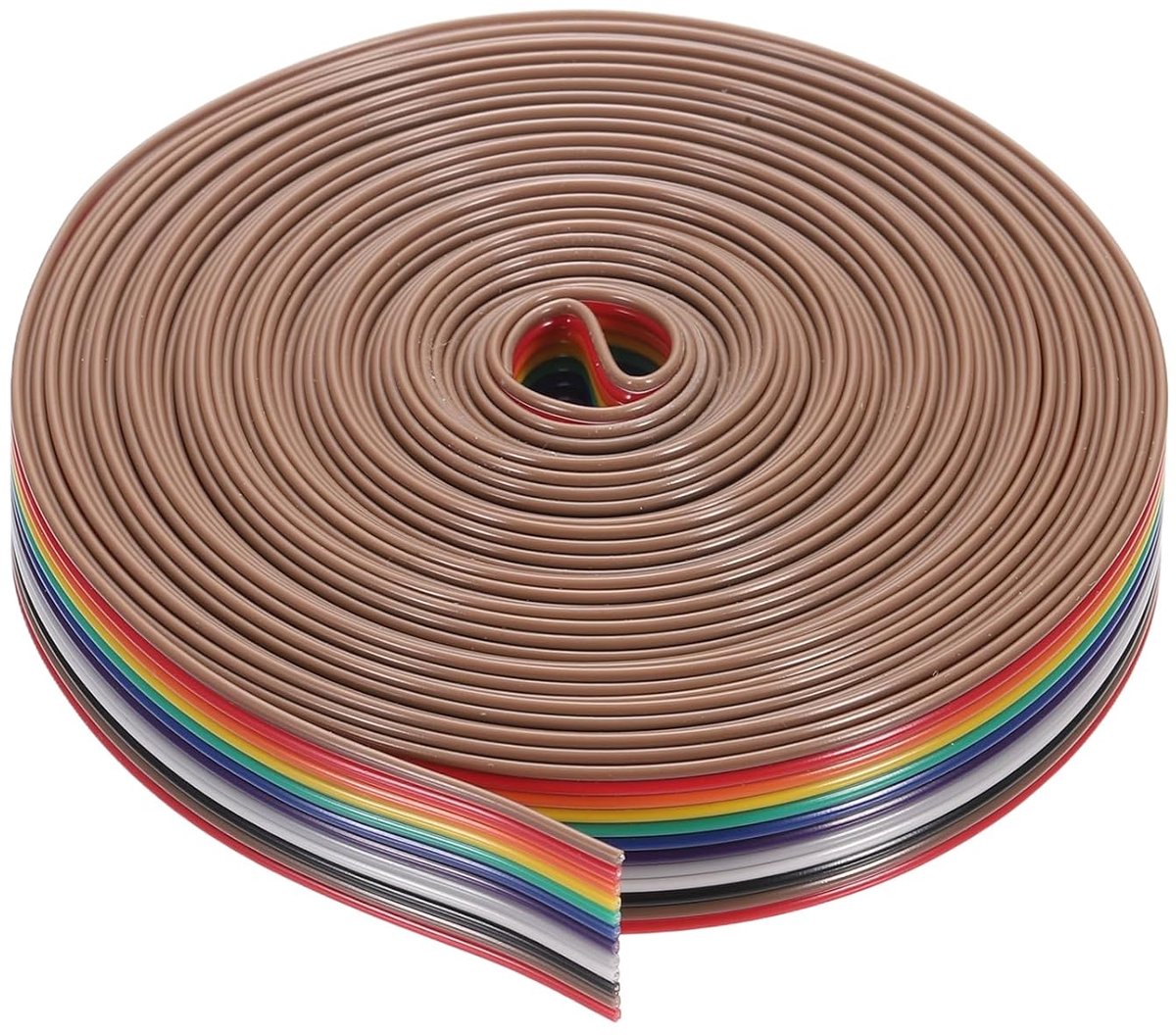 1 x 12-polige platte bandkabel, regenboog, 6 m, 1,27 mm pitch