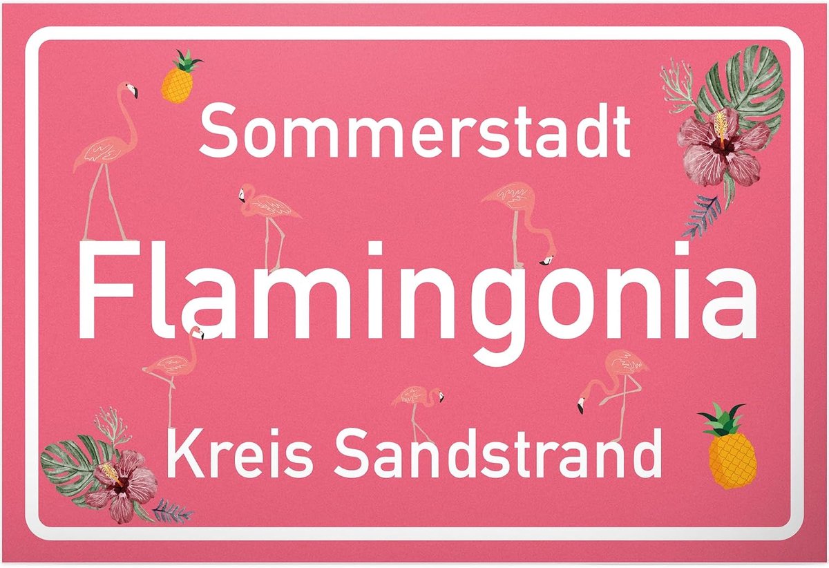 bord - Flamingonia, klein persoonlijk cadeau voor u - schattige decoratie, wanddecoratie, deurbordje meidels-woning en meisjeskamer, cadeau-idee verjaardagscadeau beste vriendin, party decoratie