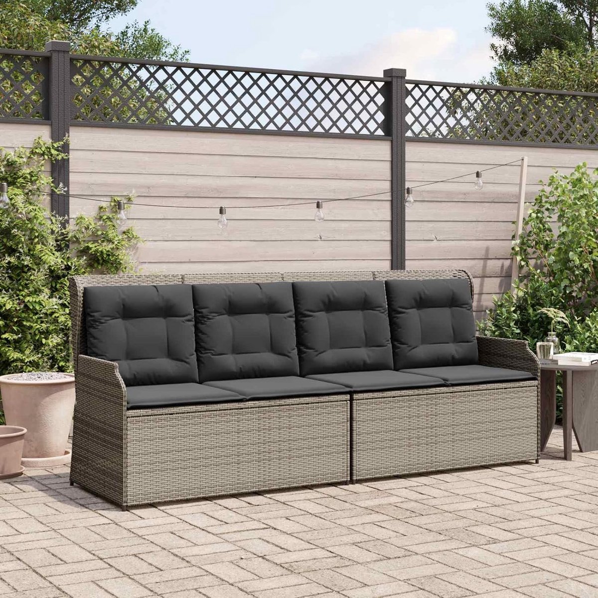 Poly rattan weerbestendig modern ligbed 22.8 Grijs