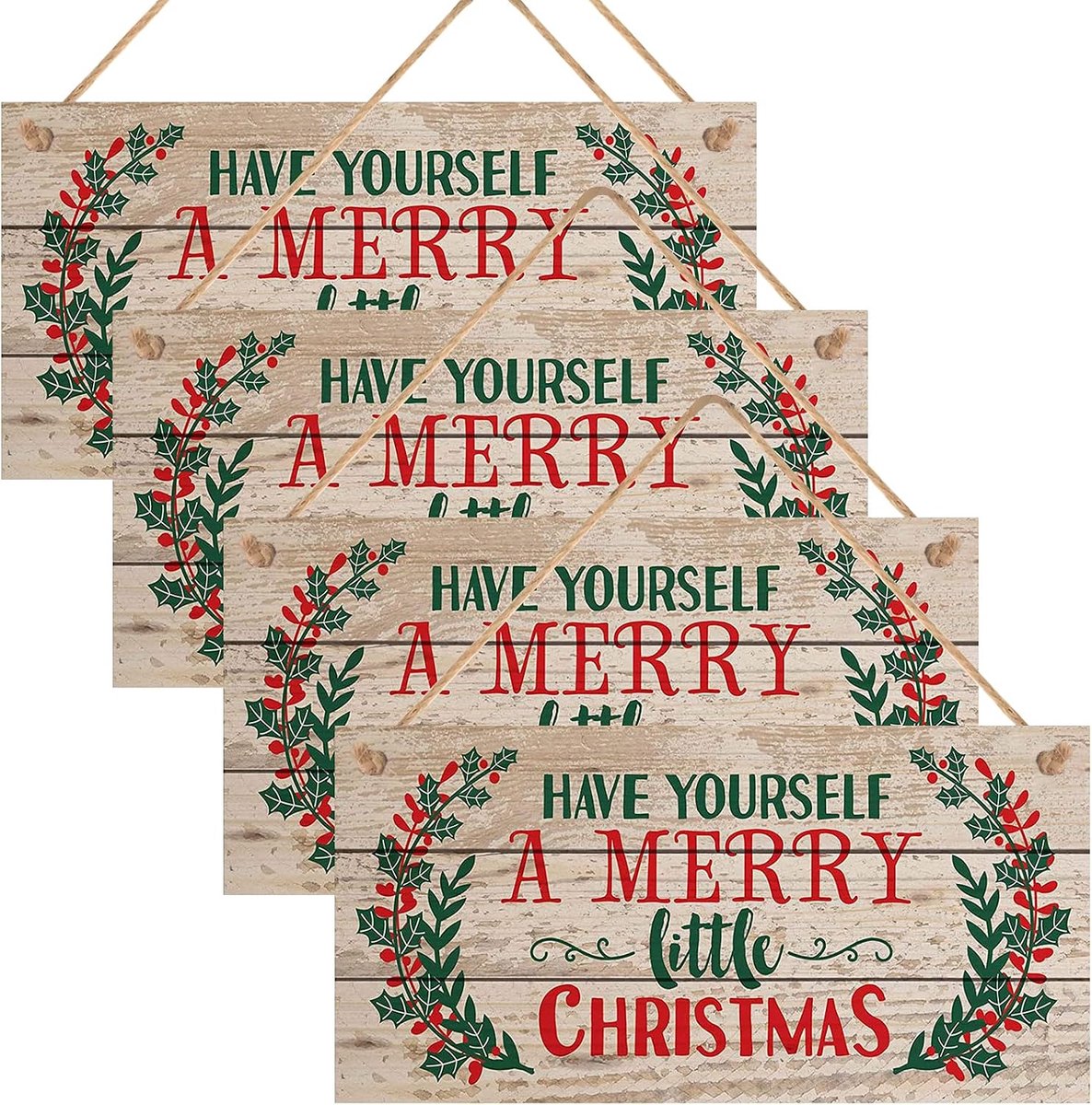 Bordjes om op te hangen voor Kerstmis, Kerstmis, decoratie voor Kerstmis, thuis, deur, wanddecoratie, 10 x 20 cm