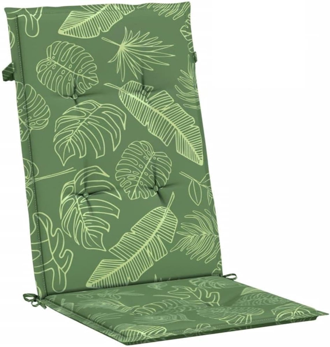 2 stuks kussens met hoge rugleuning, met bladpatroon van waterdicht polyester, gevuld met schuimvezels voor zacht zitcomfort, ideaal voor tuinmeubelen, krukken en voetenbankjes,