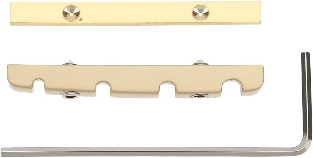 1 stuks 4-snarige basgitaarmoer 38 mm in hoogte verstelbaar horloge messing moer split regulering basgitaarmoer voor jazzbas 38 x 3,5 mm