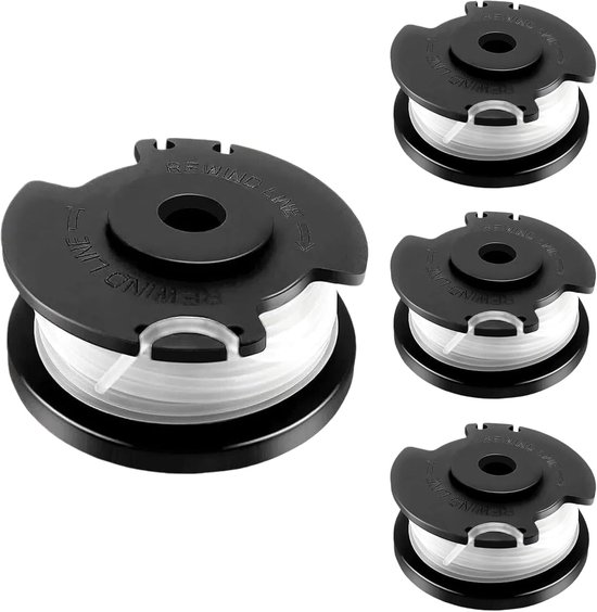Spoelen nylon draad 1,65 mm x 4 m voor grastrimmer, compatibel met GE-CT 18/28 Li en TC. tuinaccessoires met deksel zwart — afbeelding 5
