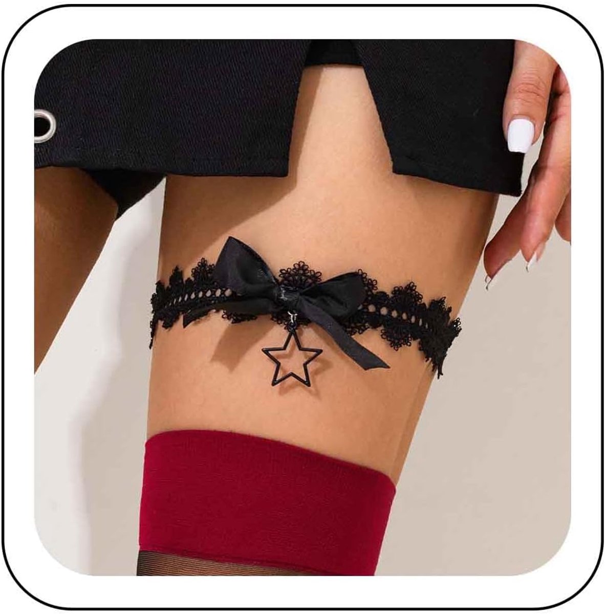 Kousenbanden voor de bruid zwarte band strik kant kousenband riem stretchy kant been kousenband met kruis bloemen toss dijbeen kousenband lichaam accessoire