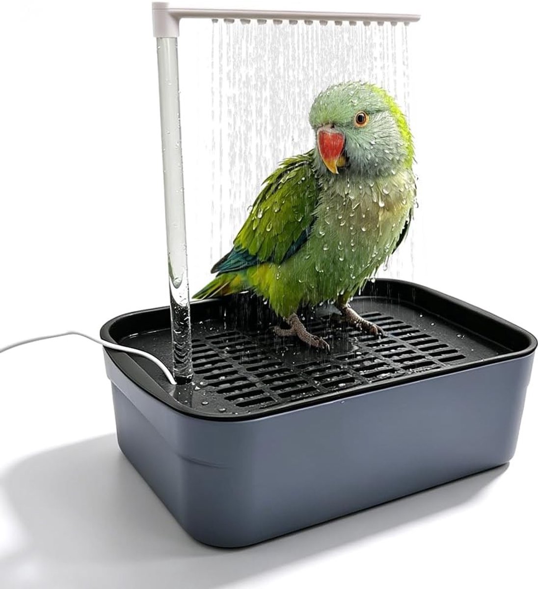 Vogeldouche voor papegaaien en parkieten, automatisch vogelbad met circulerende waterdouche, ideaal voor vogels en huisdieren