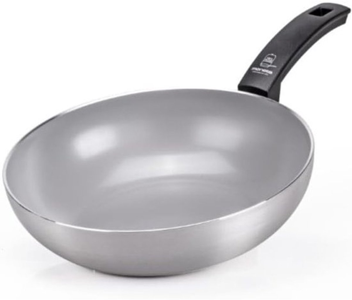 Wok met Natuurlijke Coating 28 cm - Geschikt voor Inductie - Gerecycled Aluminium
