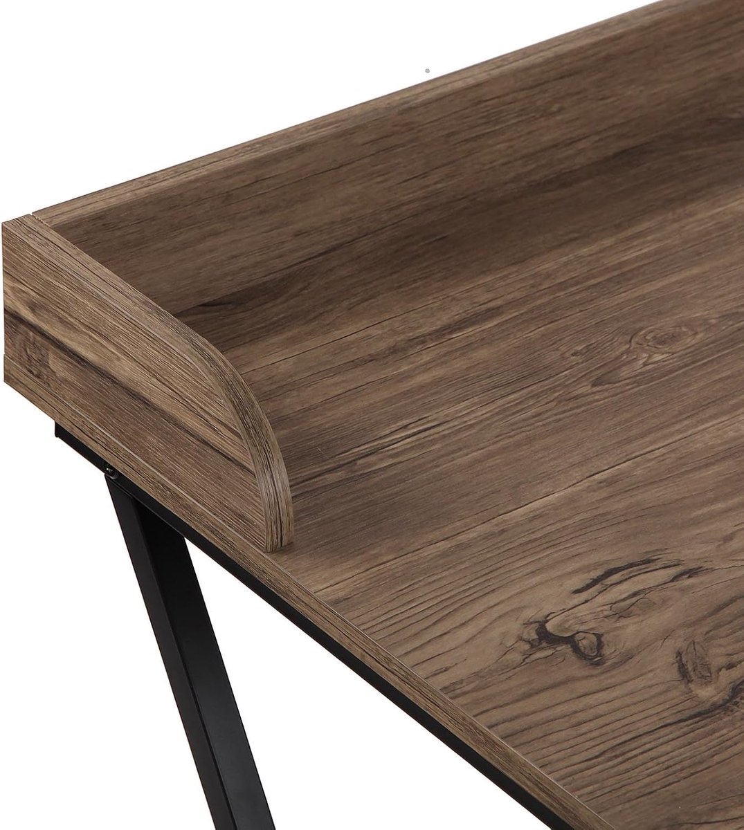 Bureau, Minimalistische Stijl, 79x90x50 cm, Hout & Metaal, Bruin/Zwart
