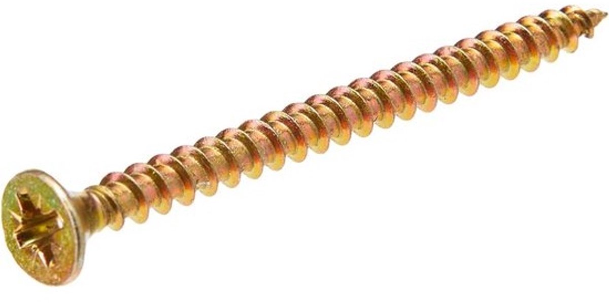 Multifunctionele schroeven met enkele schroefdraad 4.0 x 50 mm Zinkgeel Geleverd in doos