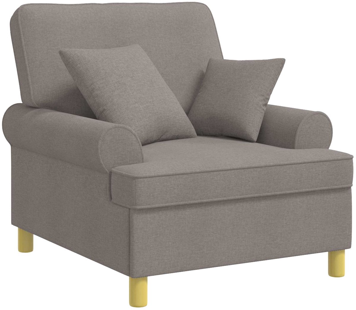 vidaXL XL - fauteuil - met - kussens - Taupe - Stof