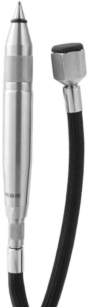 Luchtgraveerpen - Pneumatische pen - Materialen markeren - Dieptecontrole tot 1mm - 19x9x8 cm - Grijs