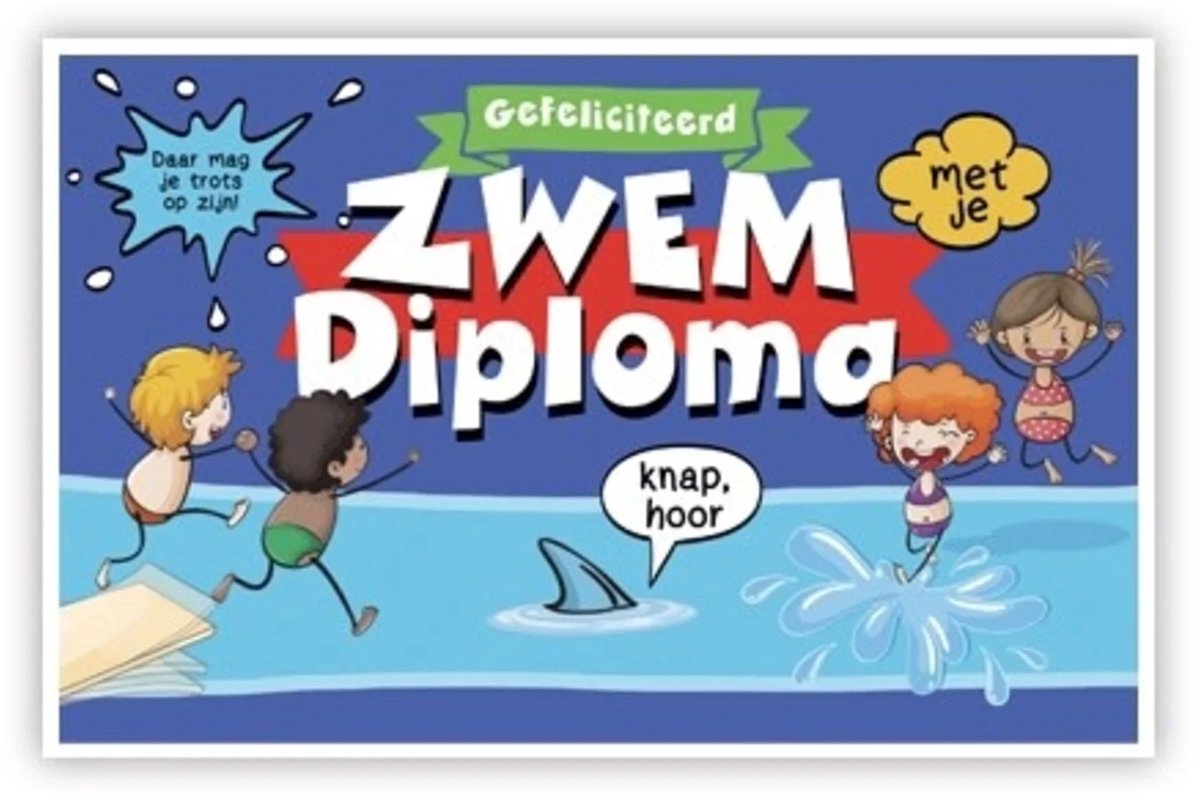 kaart Gefeliciteerd zwemdiploma